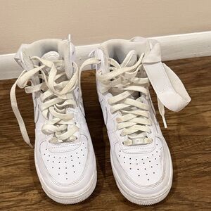 Nike White Sneakers worn once.  BRAND NEW
